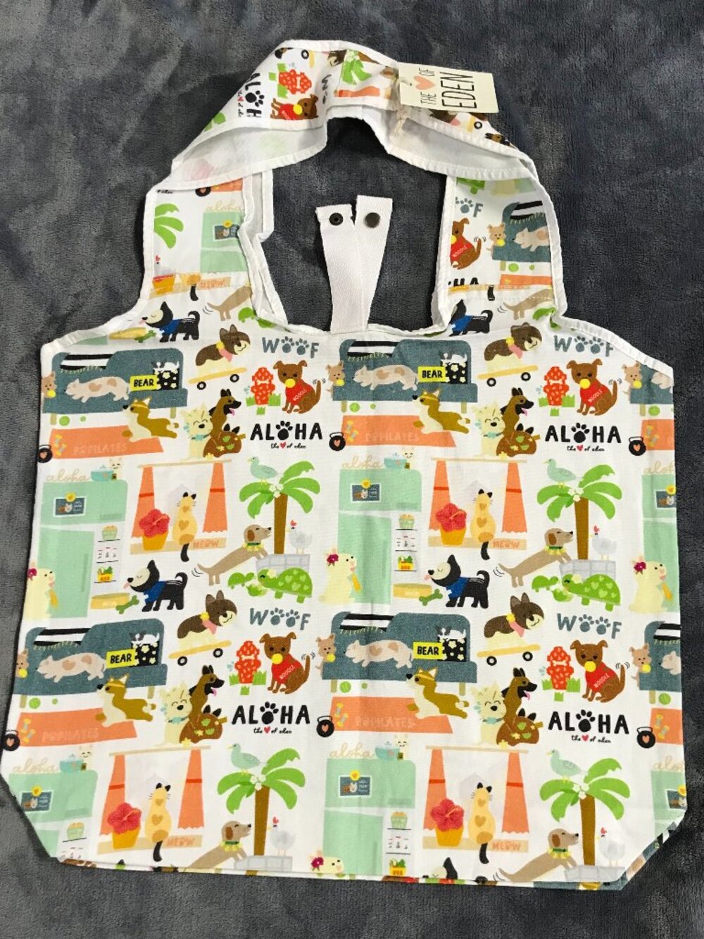 Eden In Love Hawaii Aloha Dog Cat Canvas Tote Bag NWT
